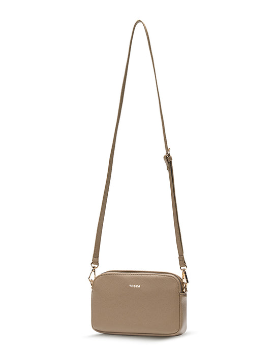 Small Taupe Crossbody Handbag