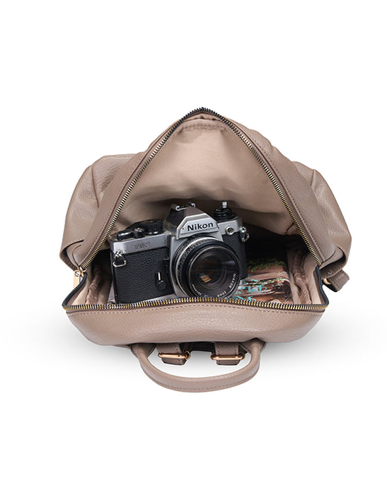 Small Taupe Casual Backpack