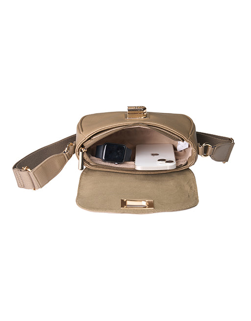Small Taupe Crossbody Handbag