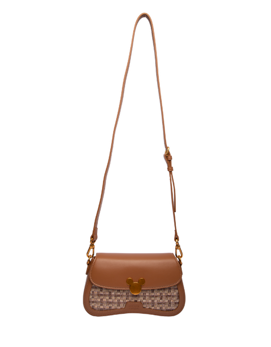 Mickey Saddle Handbag - Brown