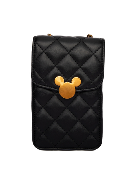 Mickey Quilted Phone Pouch - Black