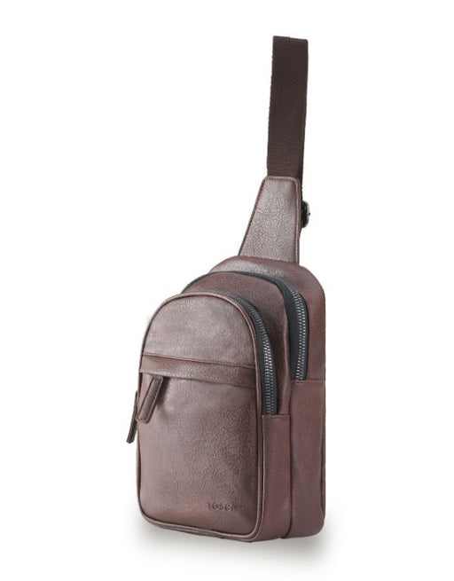 Vegan Leather Chocolate Slinger Bag