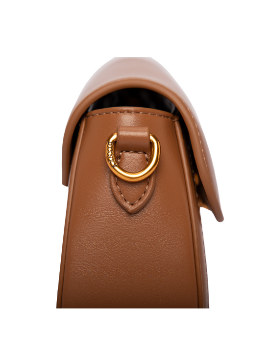 Mickey Saddle Handbag - Brown