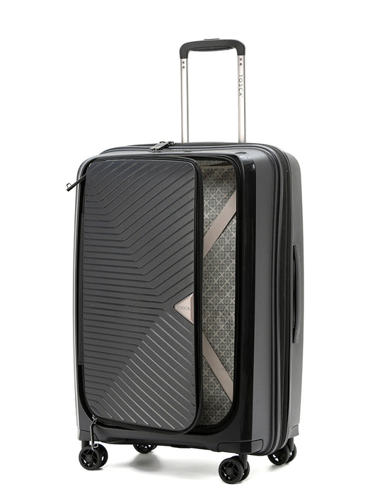 Space-X 66cm Medium Duel Opening Hard Suitcase - Black