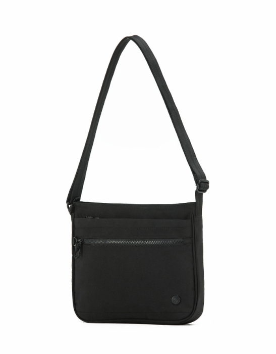Anti-Theft Square Large Shoulder Bag with Handle - Black