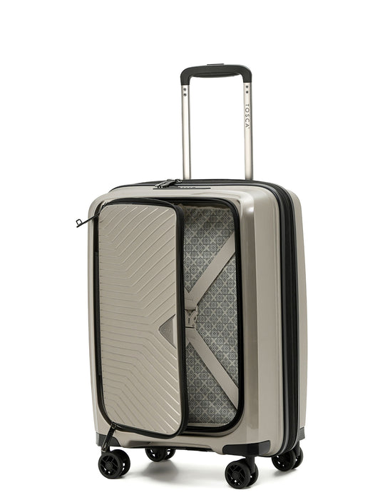 Space-X 55cm Small Duel Opening Hard Suitcase Carry On - Champagne