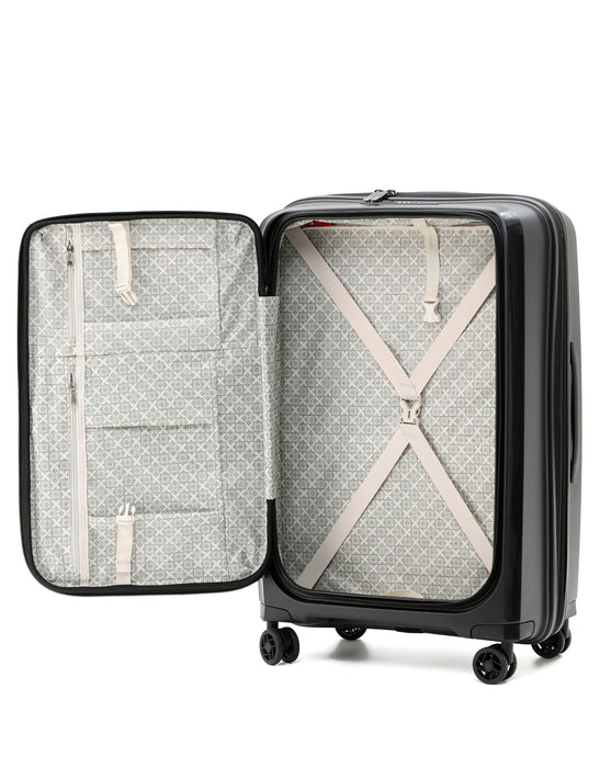 Space-X 66cm Medium Duel Opening Hard Suitcase - Black