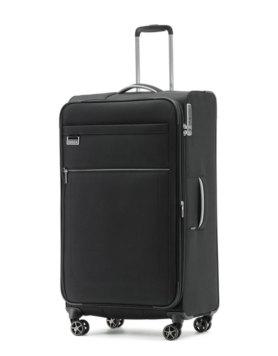 Vega 81cm Large Soft Suitcase - Black