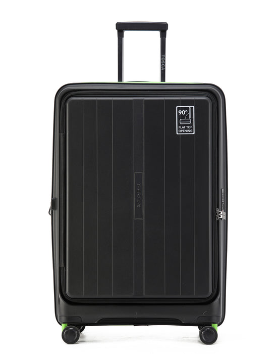 Cruiser 77cm Large Front Opening Hard Suitcase - Black