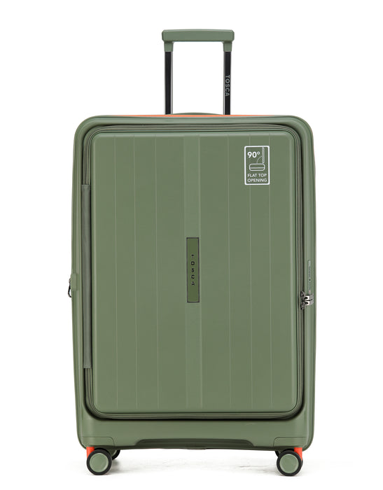Cruiser 77cm Large Front Opening Hard Suitcase - Khaki