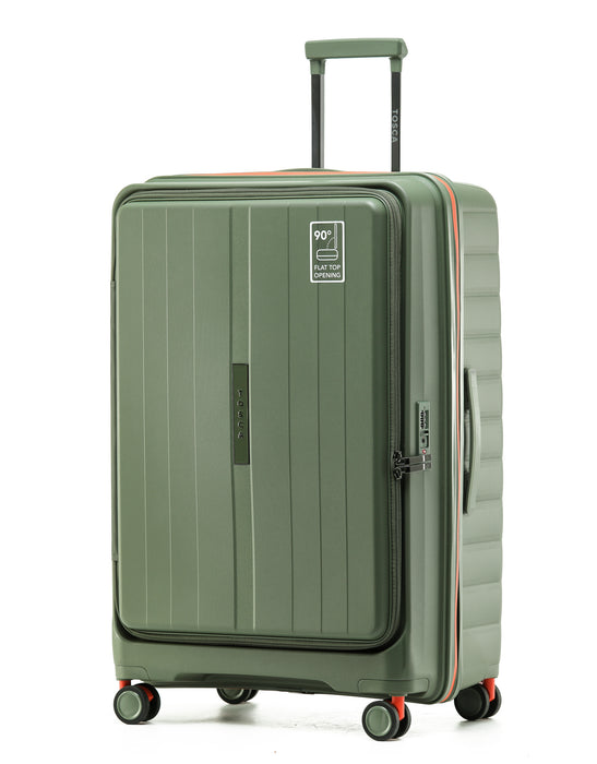 Cruiser 77cm Large Front Opening Hard Suitcase - Khaki