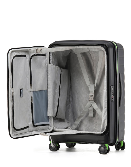 Cruiser 77cm Large Front Opening Hard Suitcase - Black