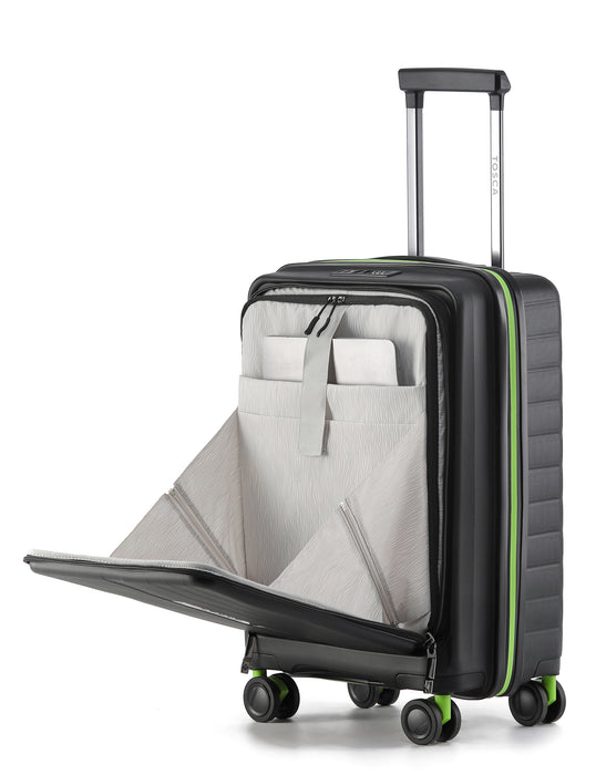 Cruiser 53cm Small Front Opening Hard Suitcase Carry On - Black