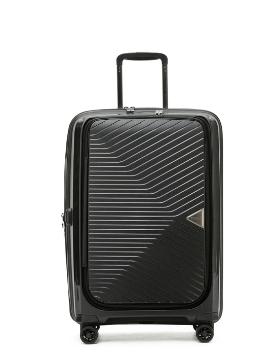 Space-X 66cm Medium Duel Opening Hard Suitcase - Black