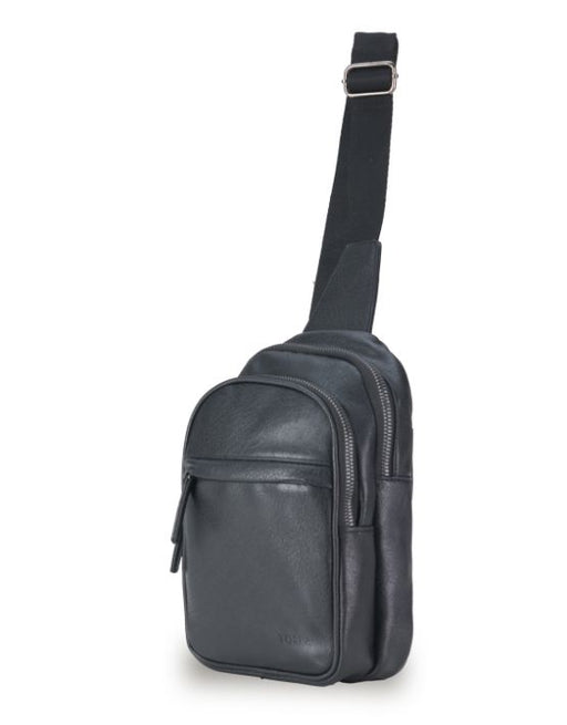 Vegan Leather Black Slinger Bag