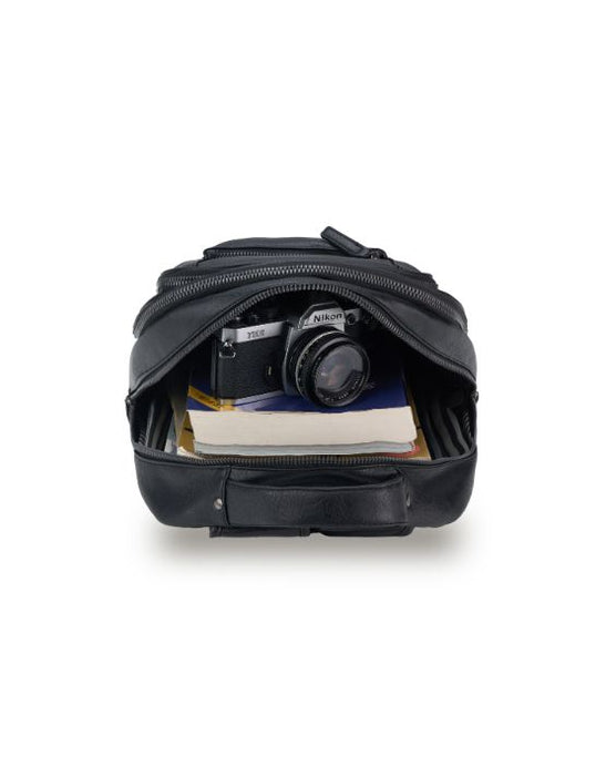Vegan Leather Slinger Bag - Black