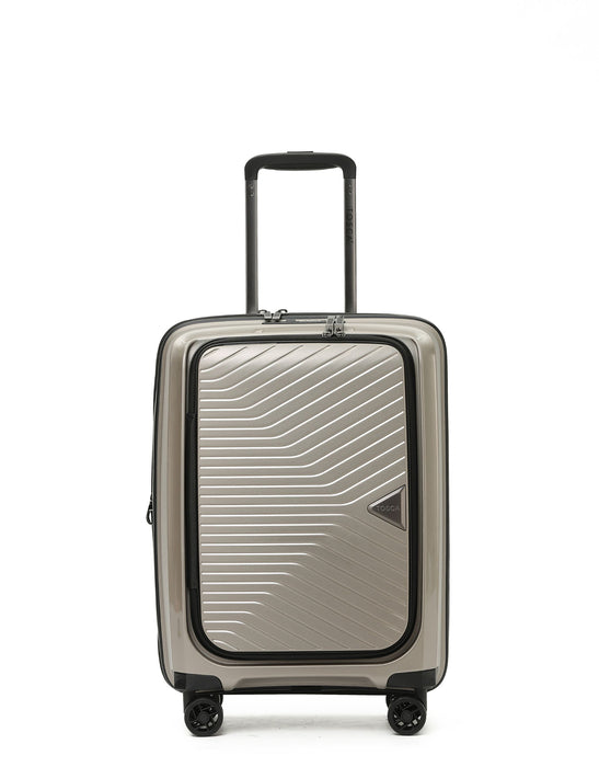 Space-X 55cm Small Duel Opening Hard Suitcase Carry On - Champagne