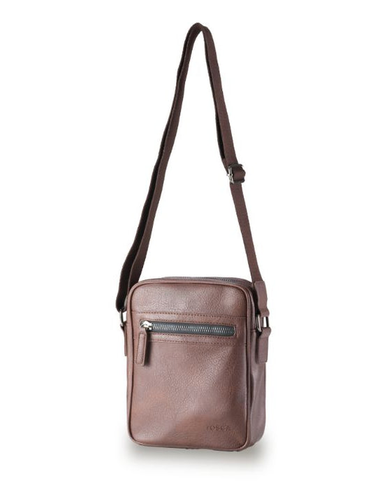 Vegan Leather Small Chocolate Shoulder Bag