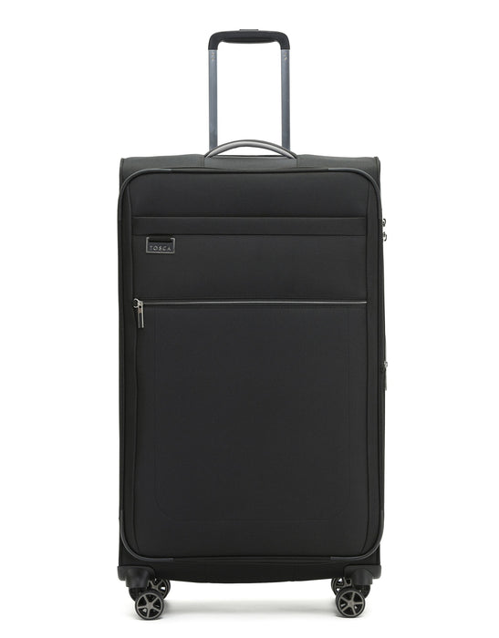 Vega 81cm Large Soft Suitcase - Black