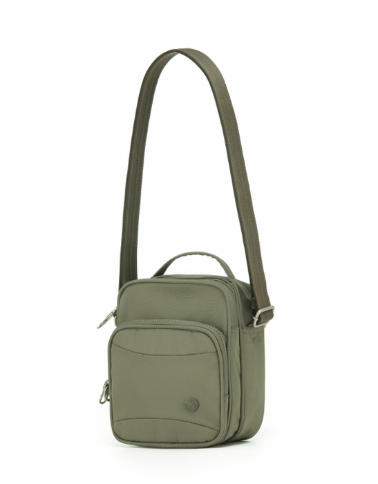 Anti-Theft Shoulder Bag with Handle - Khaki