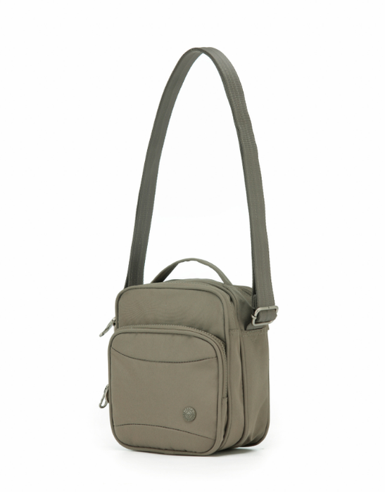 Anti-Theft Shoulder Bag with Handle - Taupe