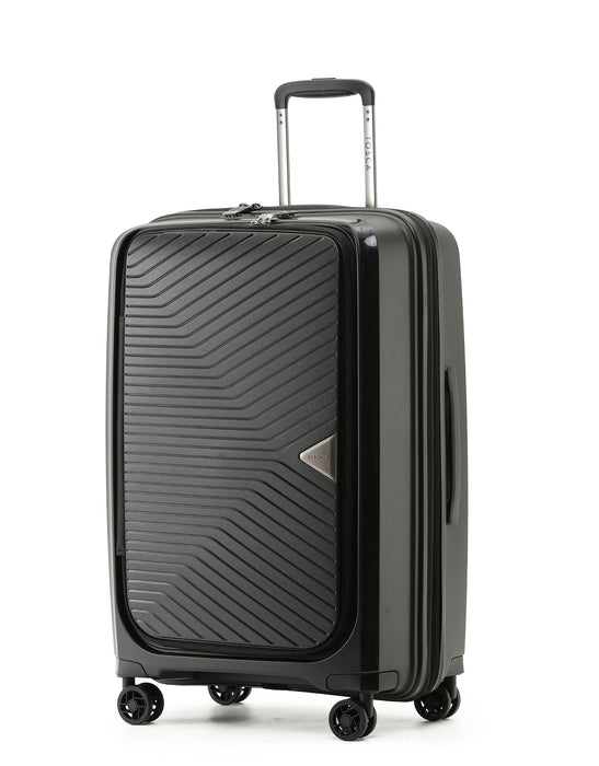 Space-X 66cm Medium Duel Opening Hard Suitcase - Black