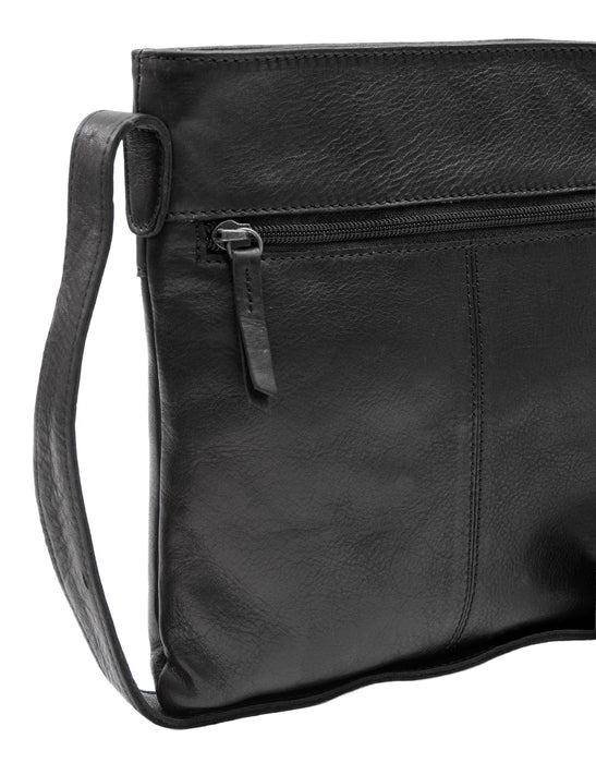 Leather Cross Body Bag - Black