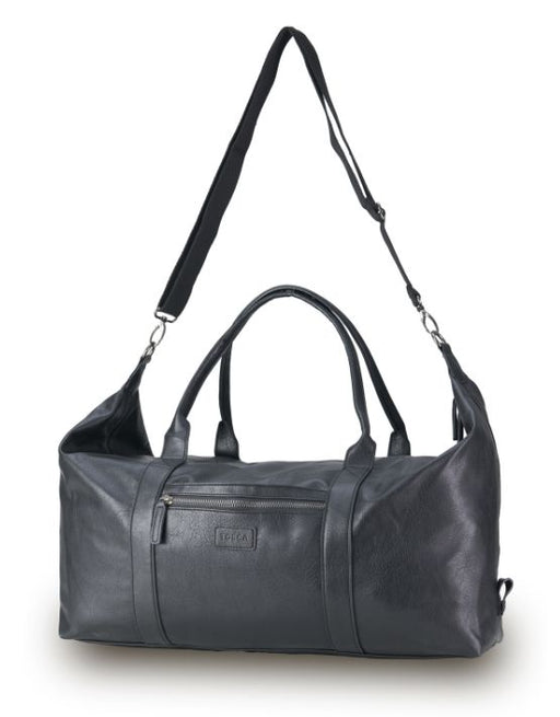 Vegan Leather Large Black Duffle Bag