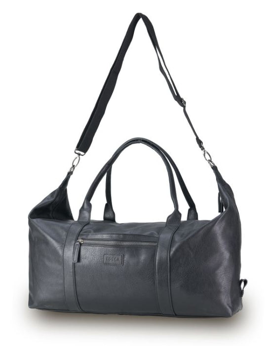 Vegan Leather Large Black Duffle Bag