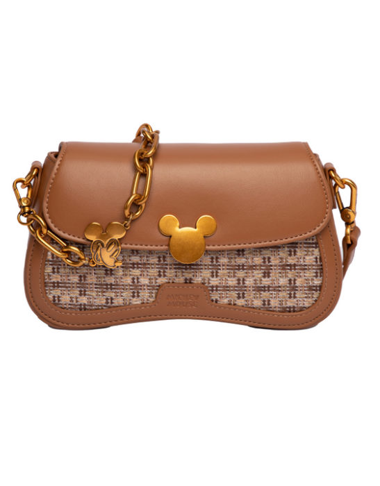 Mickey Saddle Handbag - Brown