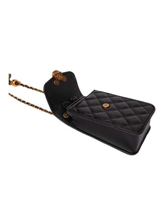 Mickey Quilted Phone Pouch - Black