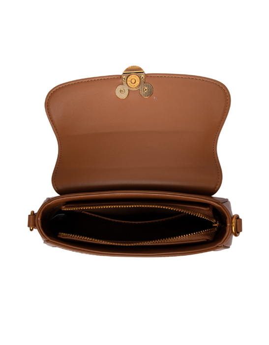 Mickey Saddle Handbag - Brown