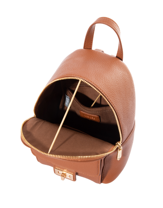 Mickey Mini Pebbled Backpack - Brown