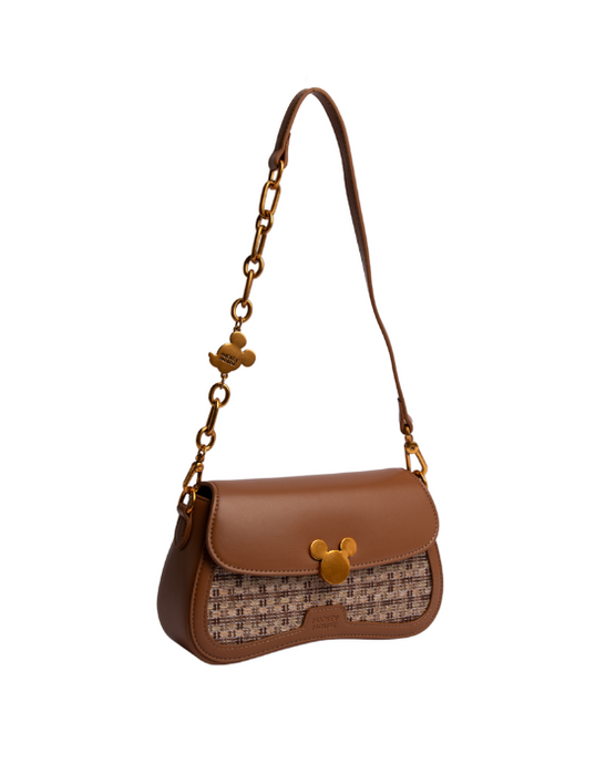 Mickey Saddle Handbag - Brown