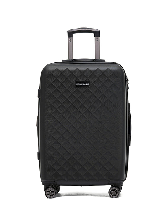 Aus Luggage Venice 67cm Medium Hard Suitcase - Black