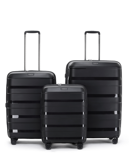 Comet Hard Suitcase 3 Piece Set - Black