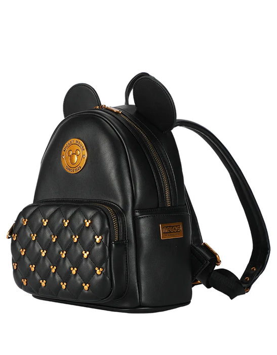 Disney Mickey Mouse PU Leather Fashion Backpack - Black