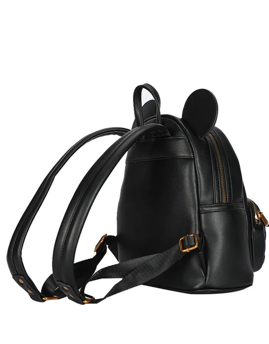 Disney Mickey Mouse PU Leather Fashion Backpack - Black