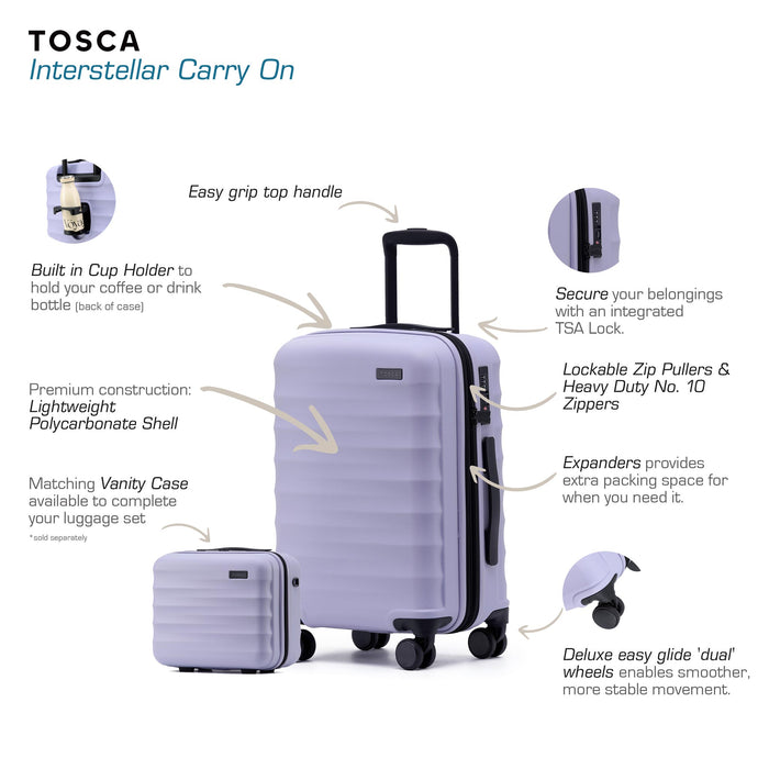 Interstellar 2.0 53cm Small Hard Case Carry On - Lavender