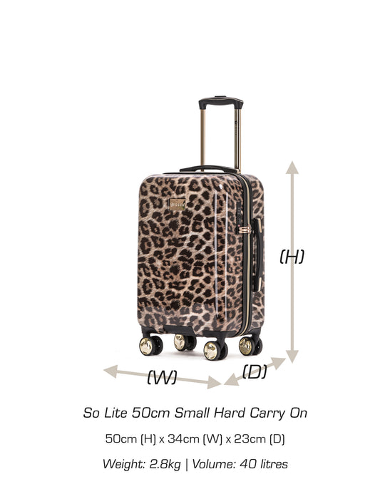 Leopard 55cm Small Hard Carry On Suitcase