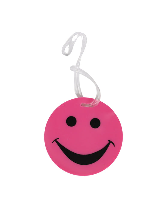 Attitude Luggage Tag - Happy Face - Pink