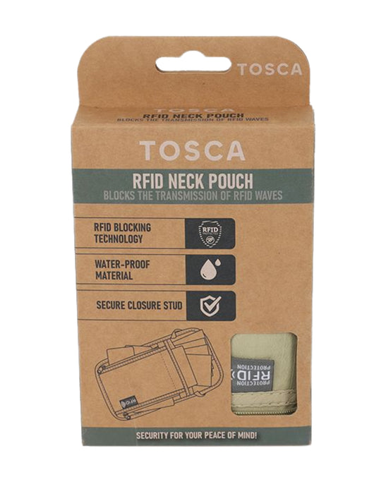 RFID Neck Pouch - Beige