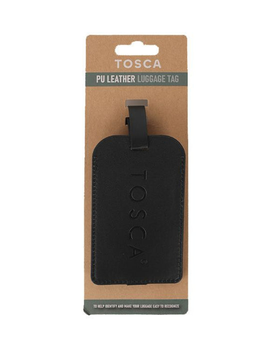 Vegan Leather Luggage Tag - Blue
