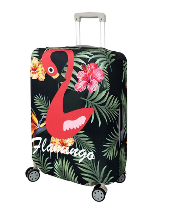 Luggage Cover - Flamingo Large - Black