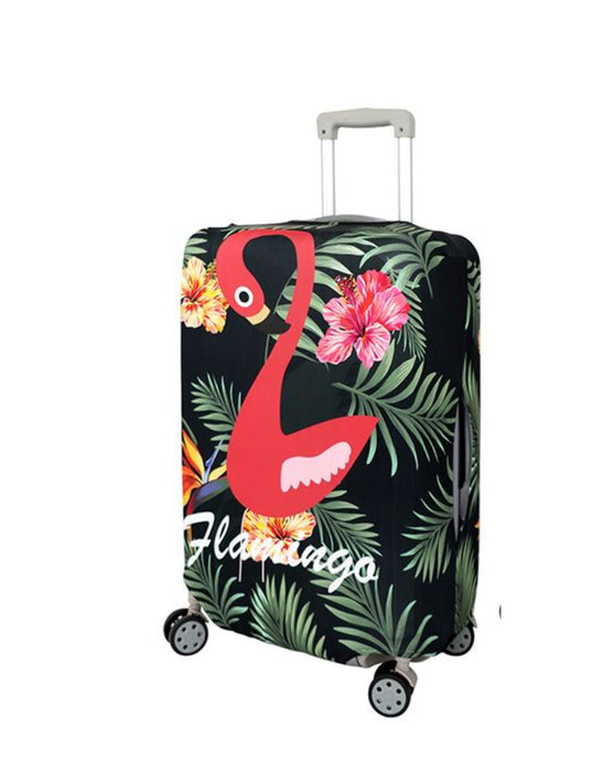 Luggage Cover - Flamingo Medium - Black