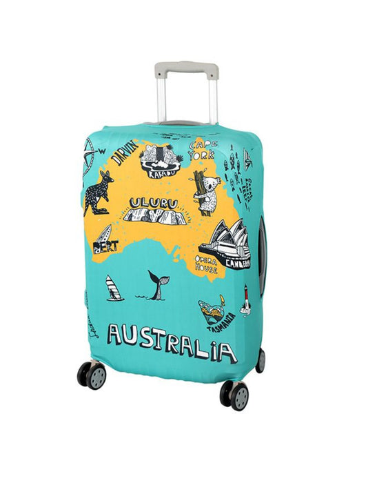 Luggage Cover - Australia Medium - Blue