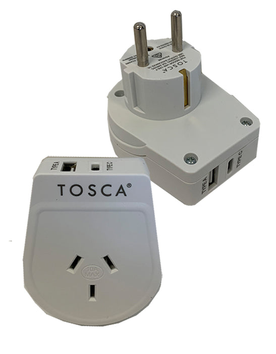 USB A+C & Power Adaptor for Europe & Bali