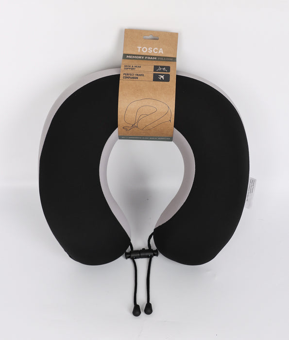 Deluxe Memory Foam Neck Cushion - Black/Grey