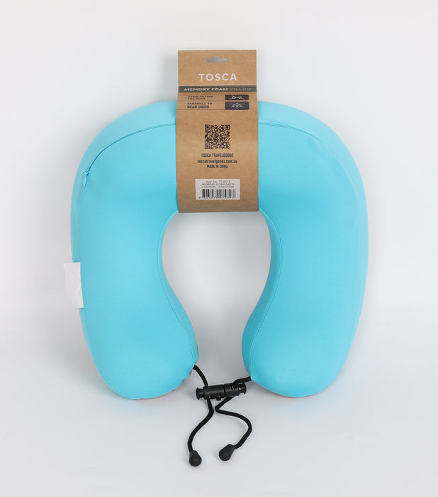 Deluxe Memory Foam Neck Cushion - Teal/Grey