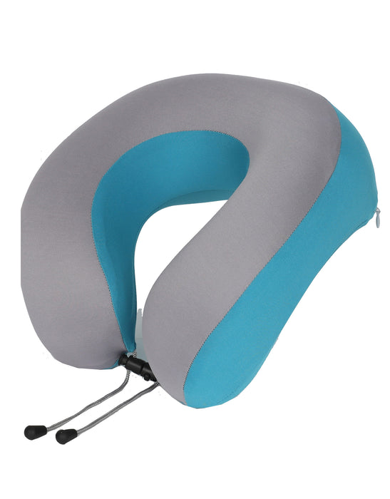 Deluxe Memory Foam Neck Cushion - Teal/Grey